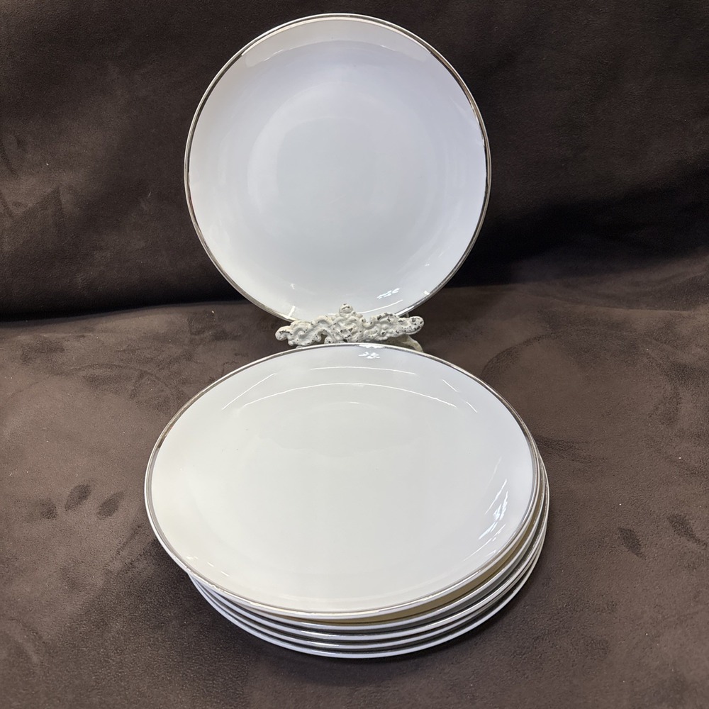 Set Of 6 Vintage Harmony House Fine China Moderne 3545-7 7/8" Salad Plates